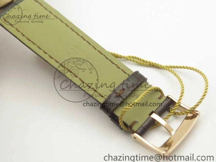 0119 Practical De Ville RG MKF 1:1 Best Edition Silver Dial RG Markers on Brown Leather Strap MIYOTA 9015 V 8049